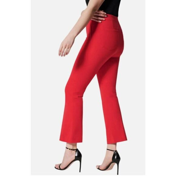 NWT Spanx Womens Petite Red Polished Kick Flare Pants, Small - Picture 2 of 16